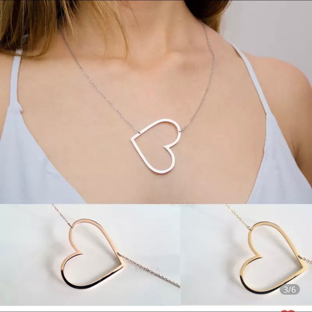 Heart pendant necklace in stainless steel